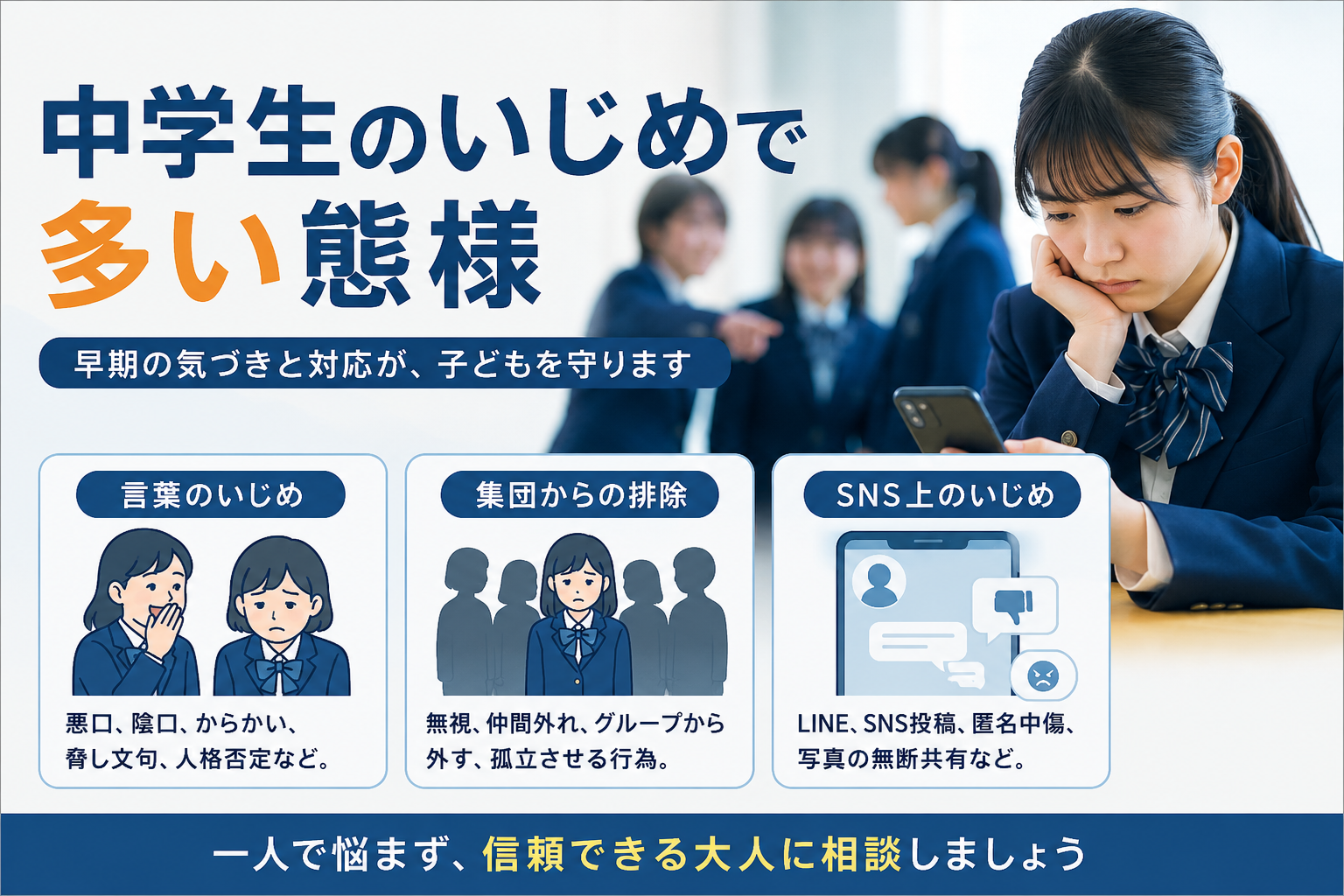 中学生のいじめで多い態様
