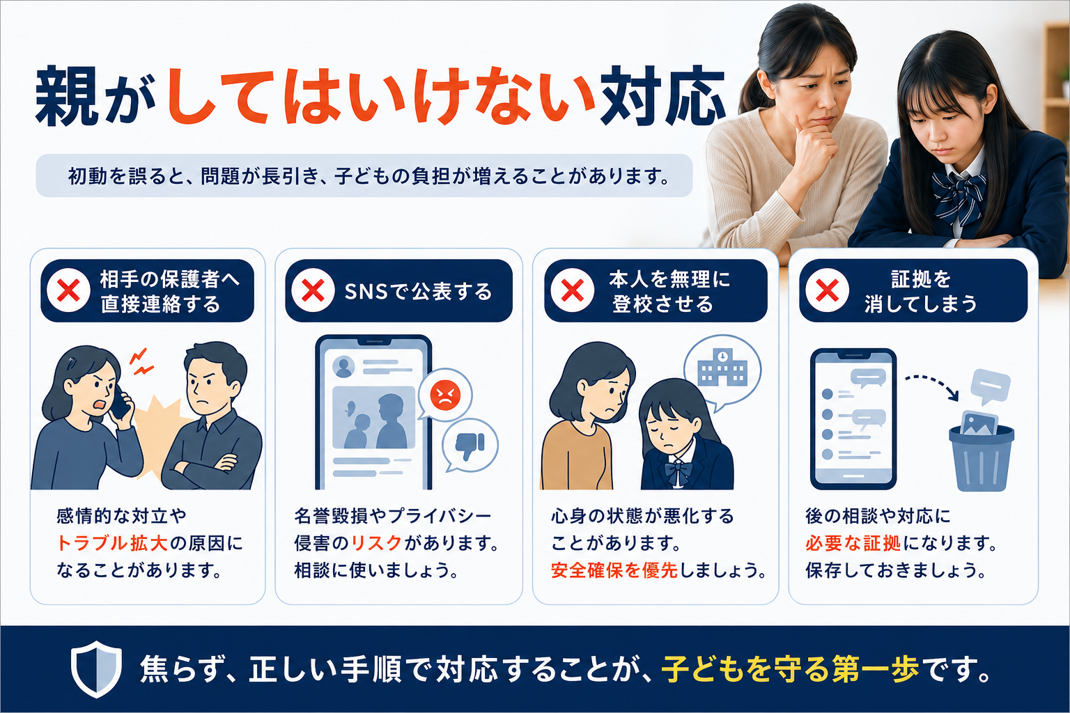 親がしてはいけない対応