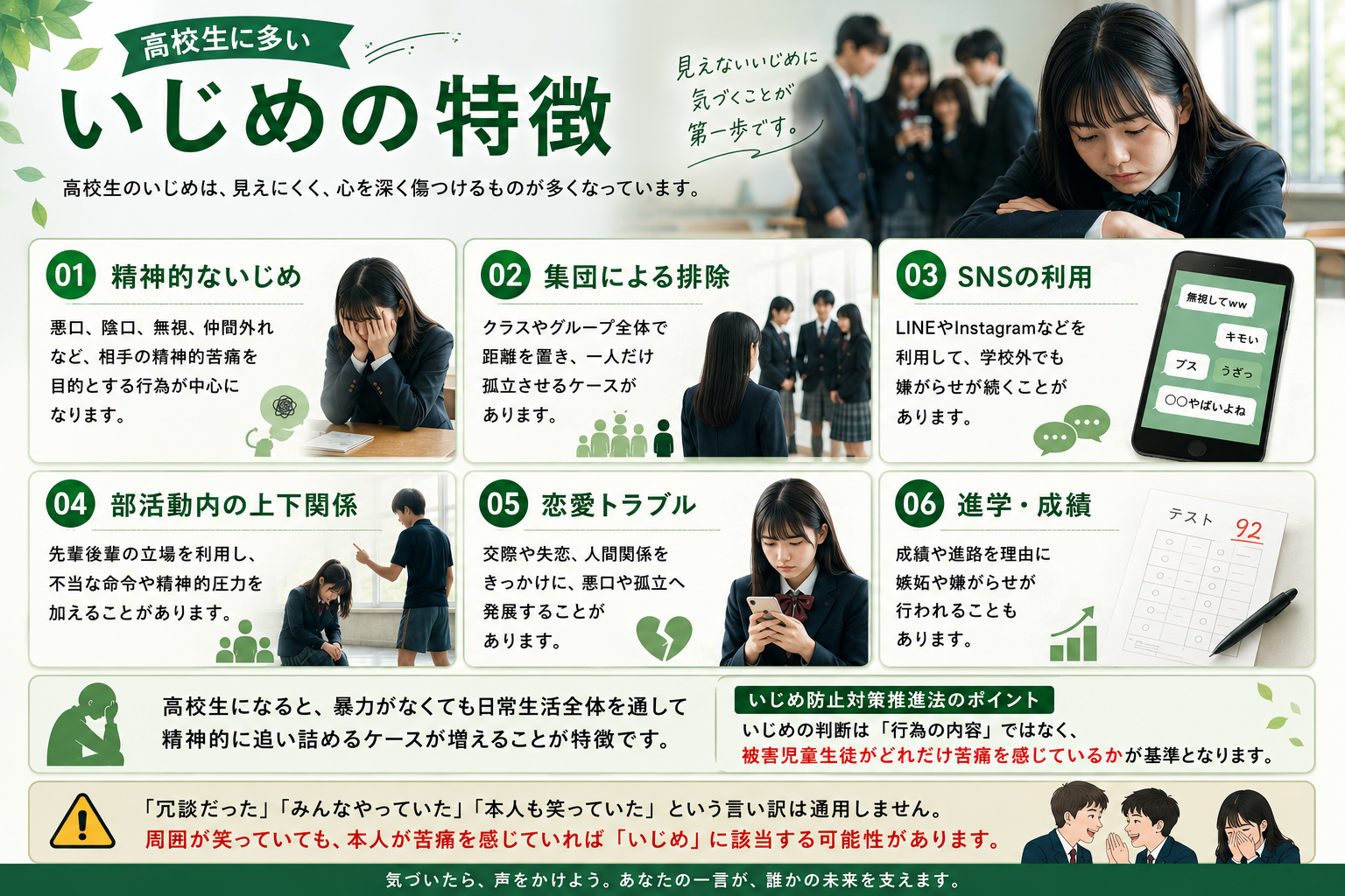 高校生に多いいじめの特徴